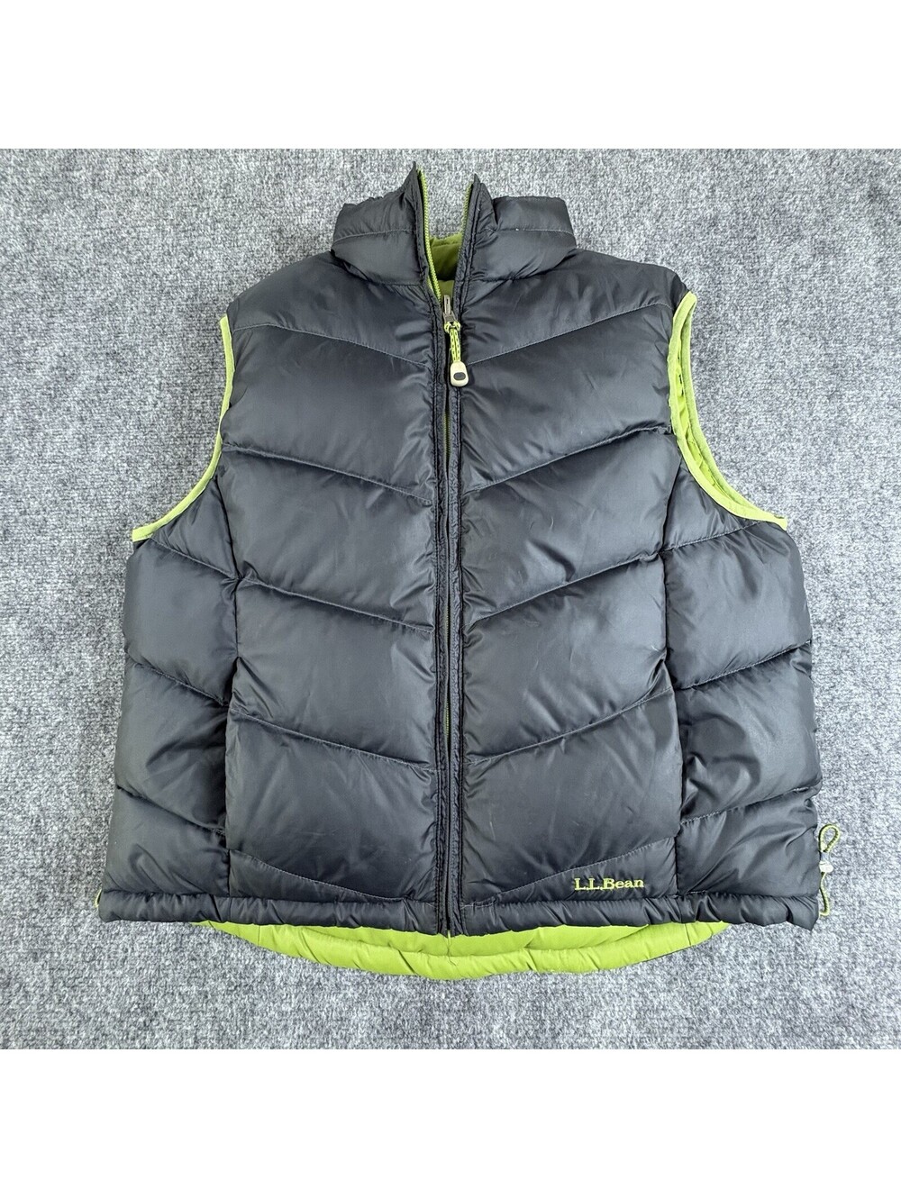 1292 LL Bean Women's Reversible Down Feather Filled Puffer Vest Size Large
